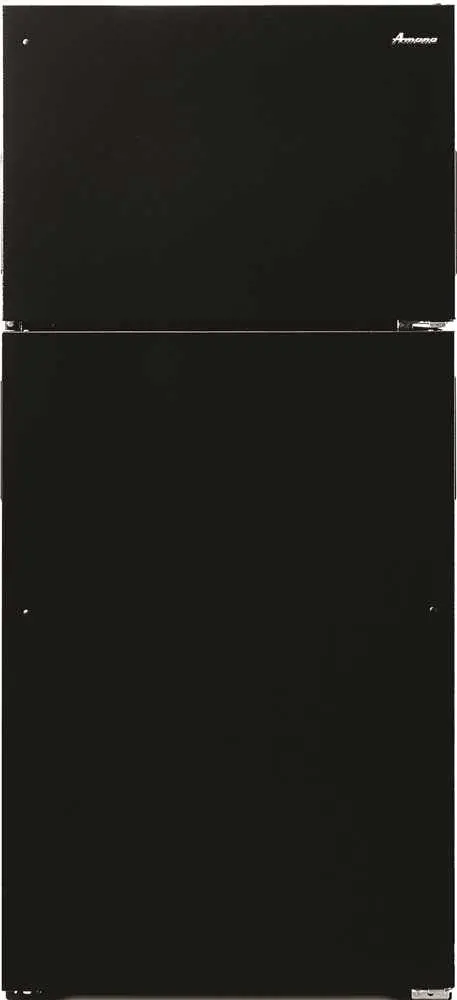 Amana&Reg; 14 Cu. Ft. Top-Freezer Refrigerator, Black, Reversible Door 1