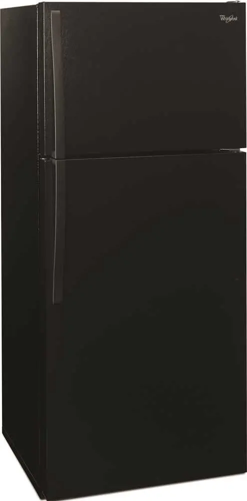 Whirlpool&Reg; 14.2 Cu. Ft. Top-Freezer Refrigerator, Black, Reversible Door 1
