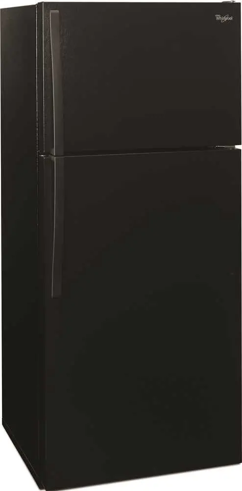 Whirlpool&Reg; 14.3 Cu. Ft. Top-Freezer Refrigerator, Black, Reversible Door 1