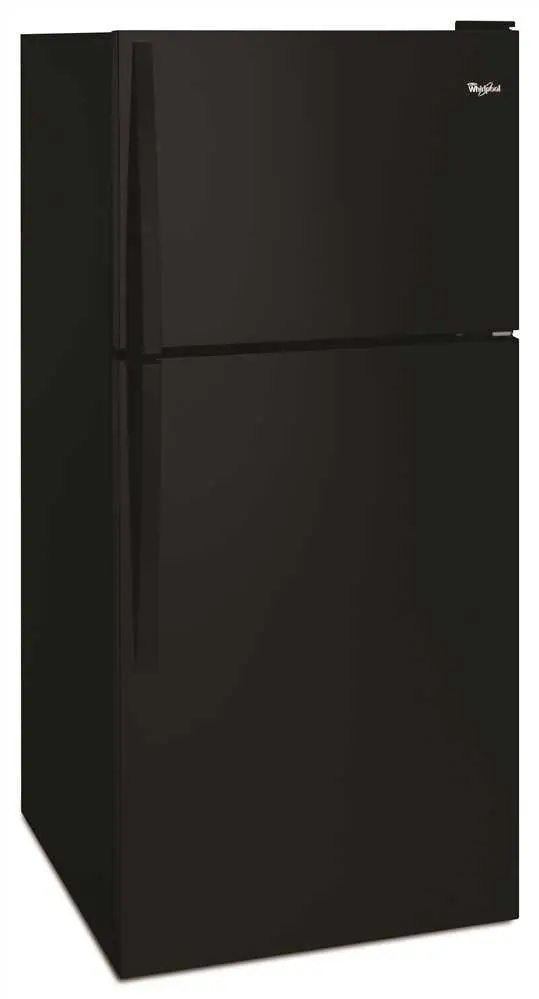 Whirlpool&Reg; 18.2 Cu. Ft. Top-Freezer Refrigerator, Black, Reversible Door 1