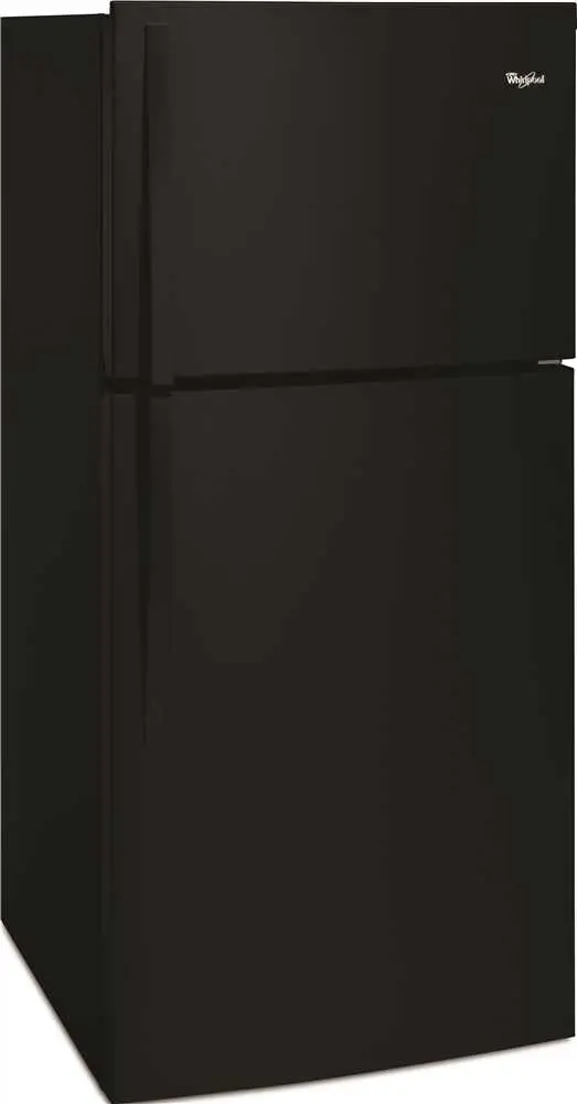 Whirlpool&Reg; 19.2 Cu. Ft. Top-Freezer Refrigerator, Black, Reversible Door 1
