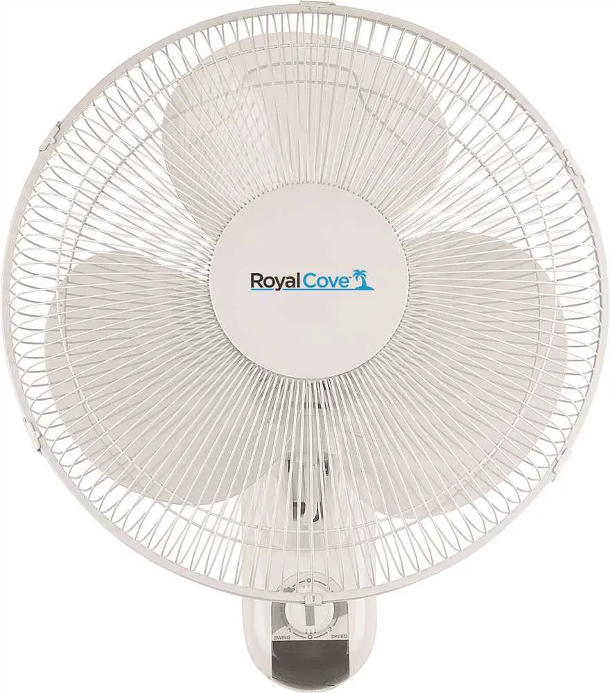 Royal Cove 3-Speed Oscillating Wall Mount Fan, 16 In. 1