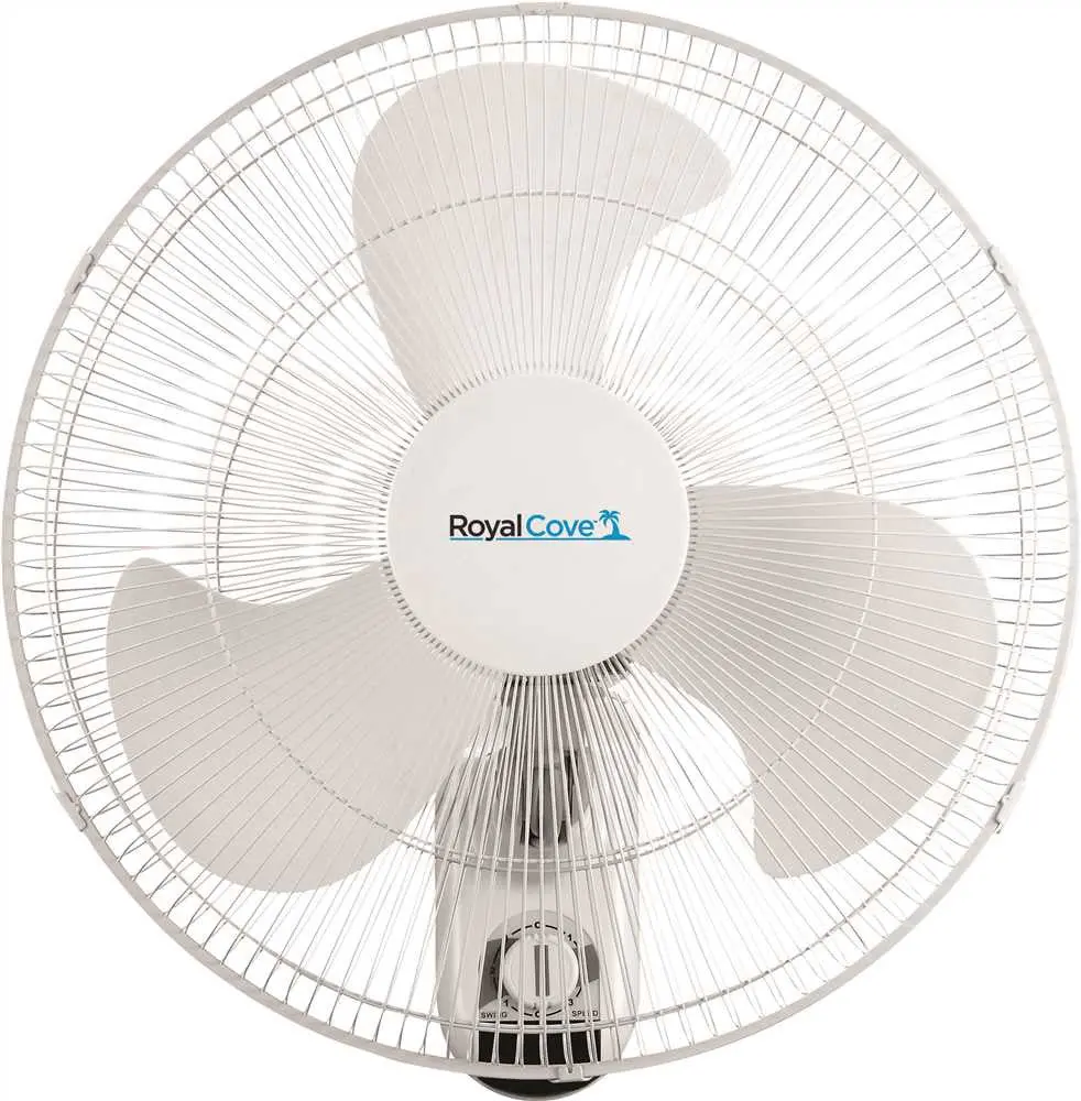 Royal Cove 3-Speed Oscillating Wall Mount Fan, 18 In. 1