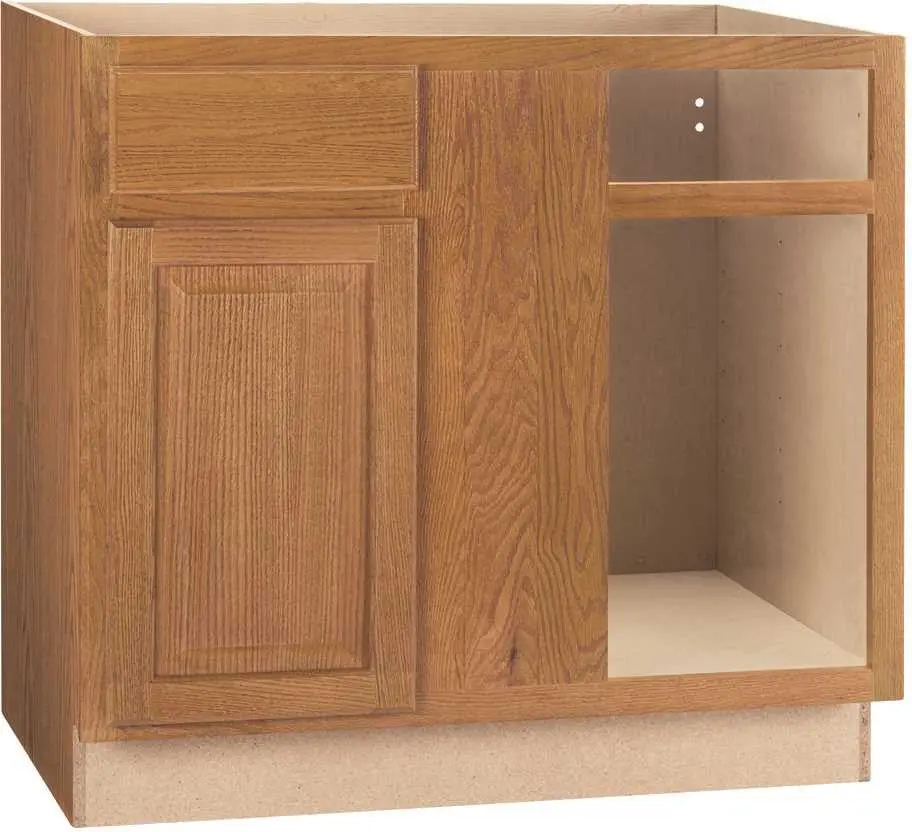 Rsi Home Products Hamilton Blind Corner Base Cabinet, Fully Assembled, Raised Panel, Oak, 36X34-1-2X24 In. 1