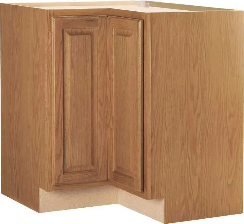 Rsi Home Products Hamilton Corner Base Cabinet With Lazy Susan, Fully Assembled, Raised Panel, Oak, 36X34-1-2X24 In. 1