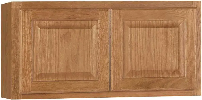 Rsi Home Products Hamilton Kitchen Wall Bridge Cabinet, Fully Assembled, Raised Panel, Oak, 30X15x12 In. 1