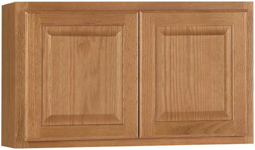 Rsi Home Products Hamilton Kitchen Wall Bridge Cabinet, Fully Assembled, Raised Panel, Oak, 30X18x12 In. 1