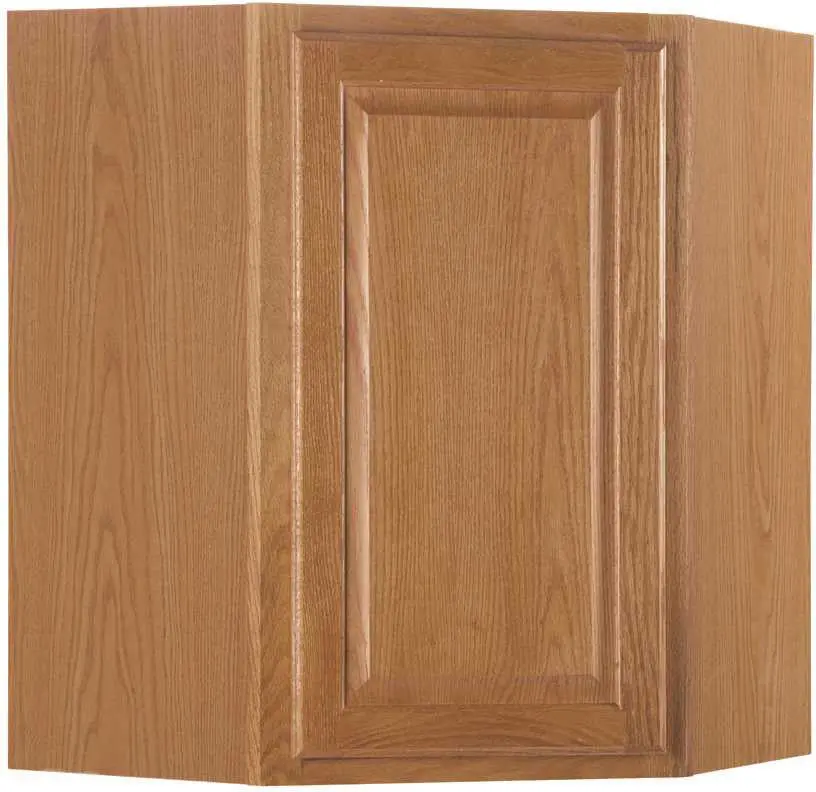 Rsi Home Products Hamilton Corner Wall Cabinet, Fully Assembled, Raised Panel, Oak, 24X30x12 In. 1