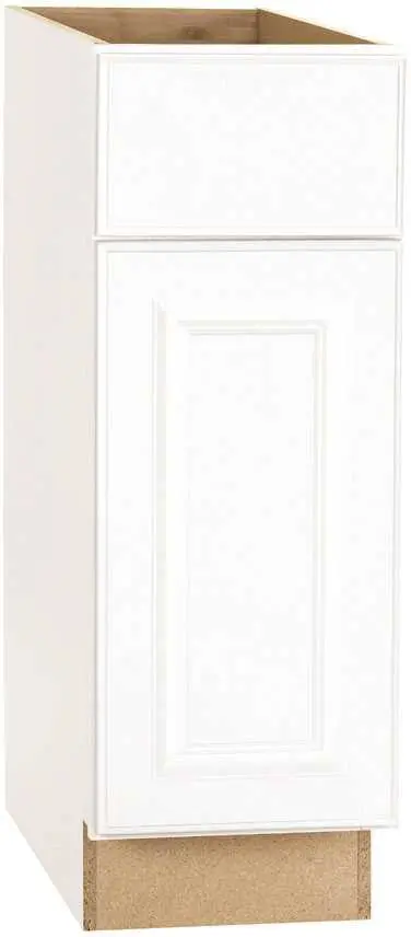 Rsi Home Products Hamilton Base Cabinet, Fully Assembled, Raised Panel, White, 12X34-1-2X24 In. 1