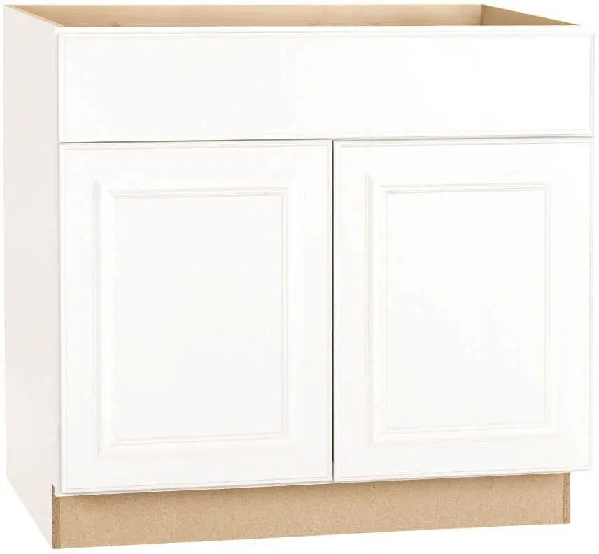 Rsi Home Products Hamilton Base Cabinet, Fully Assembled, Raised Panel, White, 36X34-1-2X24 In. 1