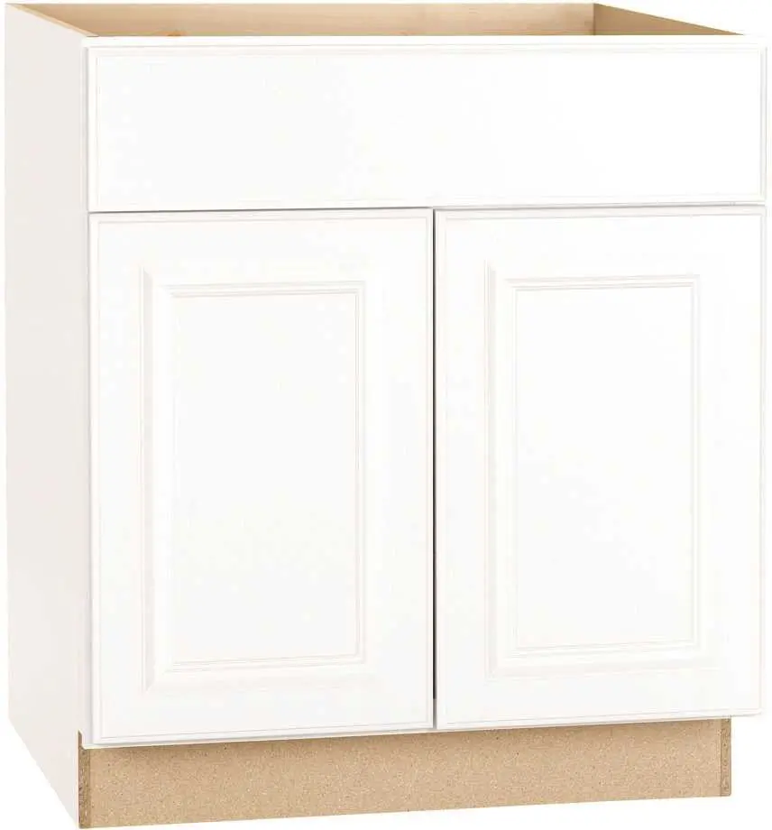 Rsi Home Products Hamilton Sink Base Cabinet, Fully Assembled, Raised Panel, White, 30X34-1-2X24 In. 1