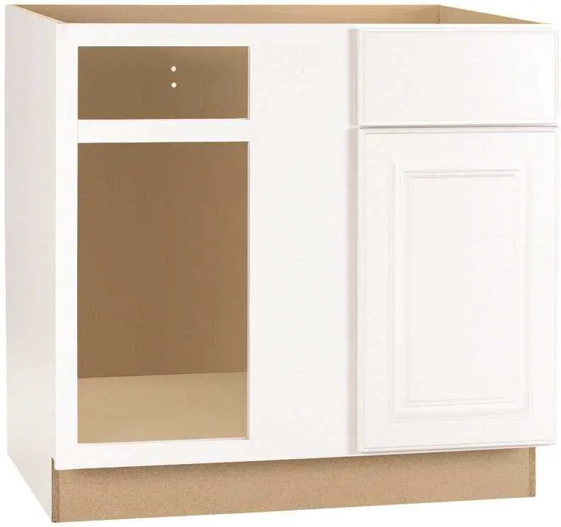 Rsi Home Products Hamilton Blind Corner Base Cabinet, Fully Assembled, Raised Panel, White, 36X34-1-2X24 In. 1