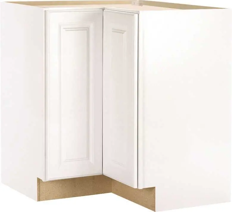 Rsi Home Products Hamilton Corner Base Cabinet With Lazy Susan, Fully Assembled, Raised Panel, White, 36X34-1-2X24 In. 1