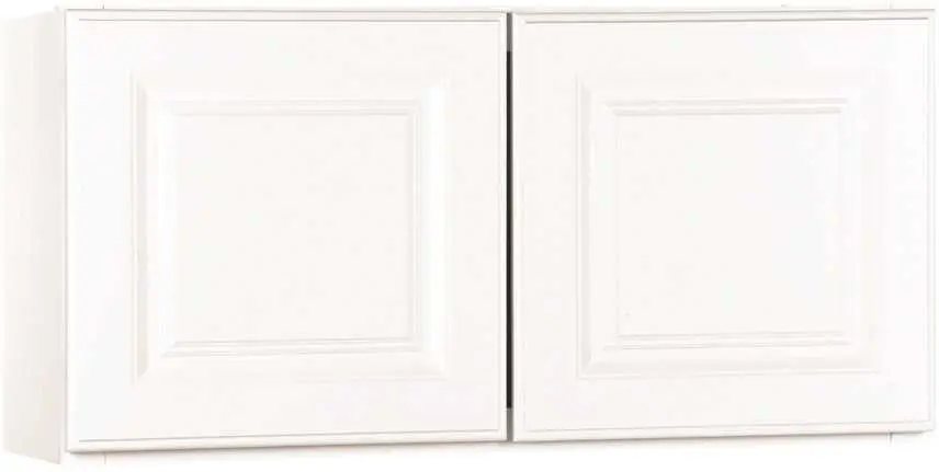 Rsi Home Products Kitchen Wall Bridge Cabinet, Fully Assembled, Raised Panel, White, 30X15x12 In. 1
