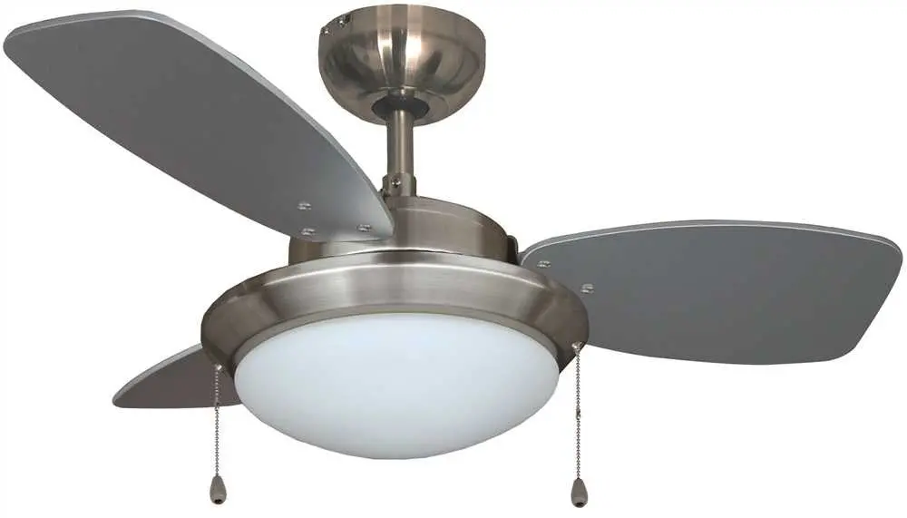 Royal Cove 3-Blade Dual-Mount Ceiling Fan With Light Kit, Brushed Chrome, 30 In. 1