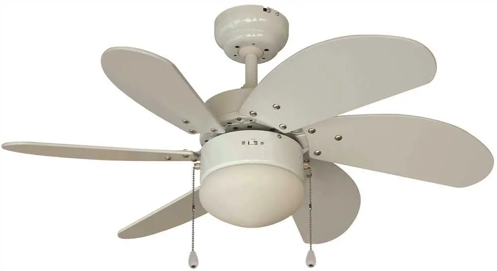 Royal Cove 6-Blade Dual-Mount Ceiling Fan With Light Kit, White, 30 In. 1