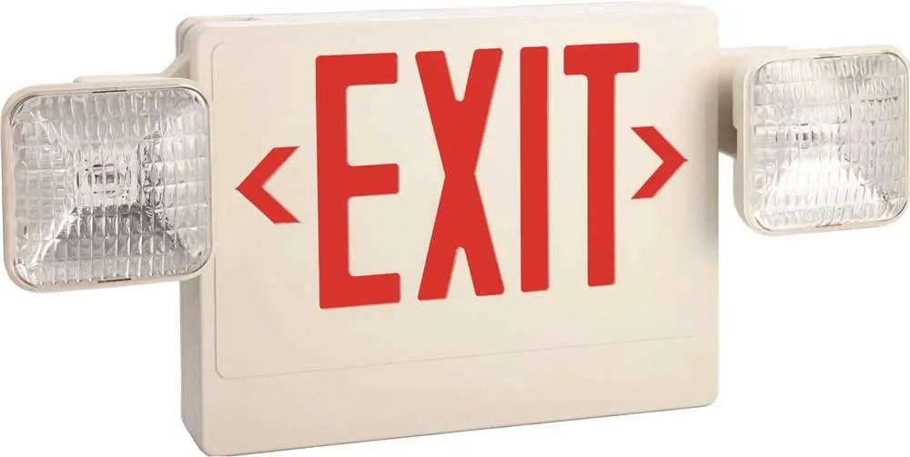 Monument&Reg; Exit And Led Emergency Light Combination, Single Face With Red Exit Letters 1
