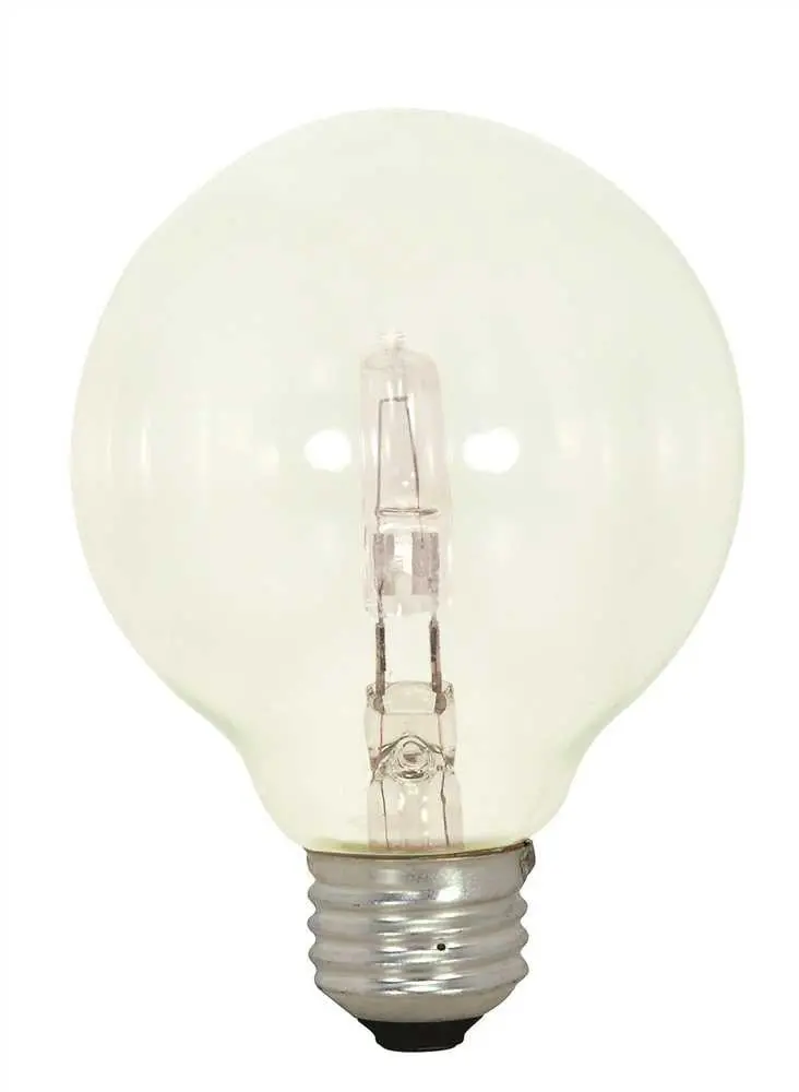 Satco&Reg; Halogen Globe Lamp, G25, 43 Watts, 120 Volts, Medium Base, Clear, Dimmable, 3 Per Pack 1