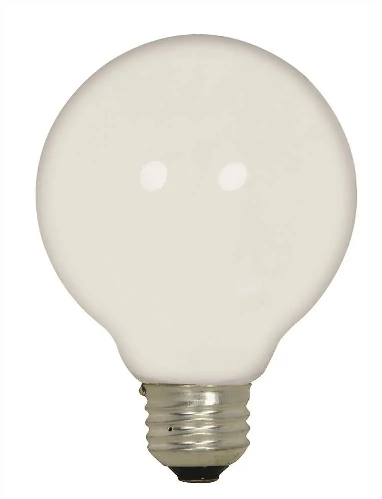 Satco&Reg; Halogen Globe Lamp, G25, 43 Watts, 120 Volts, Medium Base, White, Dimmable, 3 Per Pack 1