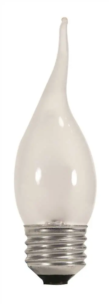 Satco Halogen Lamp, Ca10, 43 Watts, 120 Volts, Medium Base, Frosted, Dimmable, 24 Per Box 1