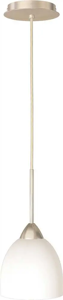 Monument&Reg; 1-Light Pendant With Frosted Opal Glass, Brushed Nickel, 6 X 11-3-4 In., 1 100-Watt E26 Base Bulb (Not Included) 1