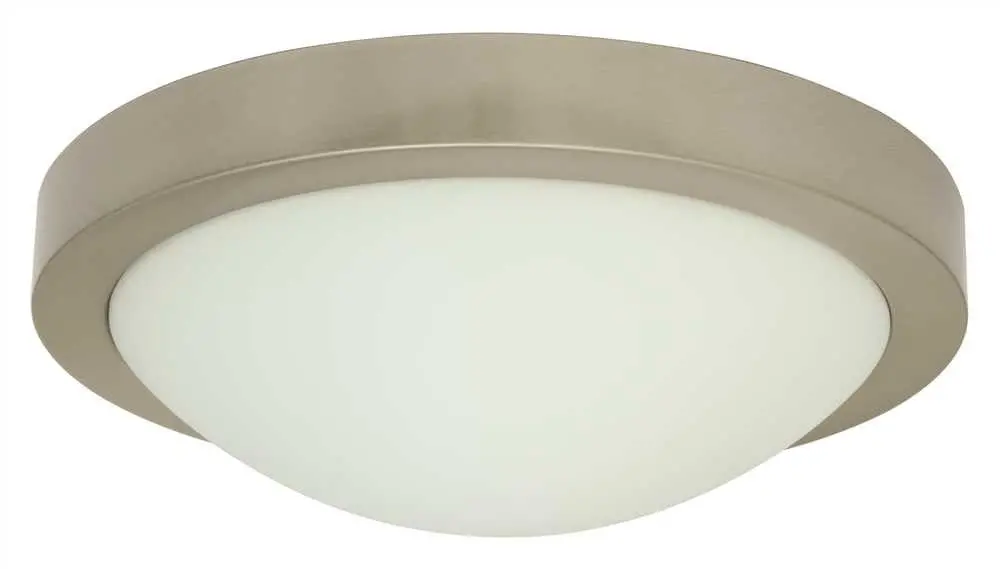 Monument&Reg; Flush-Mount Ceiling Fixture, Brushed Nickel, 11 X 3-3-4 In., 1 18-Watt Gu24 Base Bulb Included 1