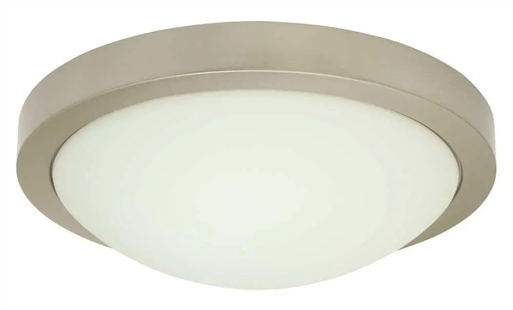 Monument&Reg; Flush-Mount Ceiling Fixture, Brushed Nickel, 13 X 4 In., 2 13-Watt Gu24 Base Bulb Included 1