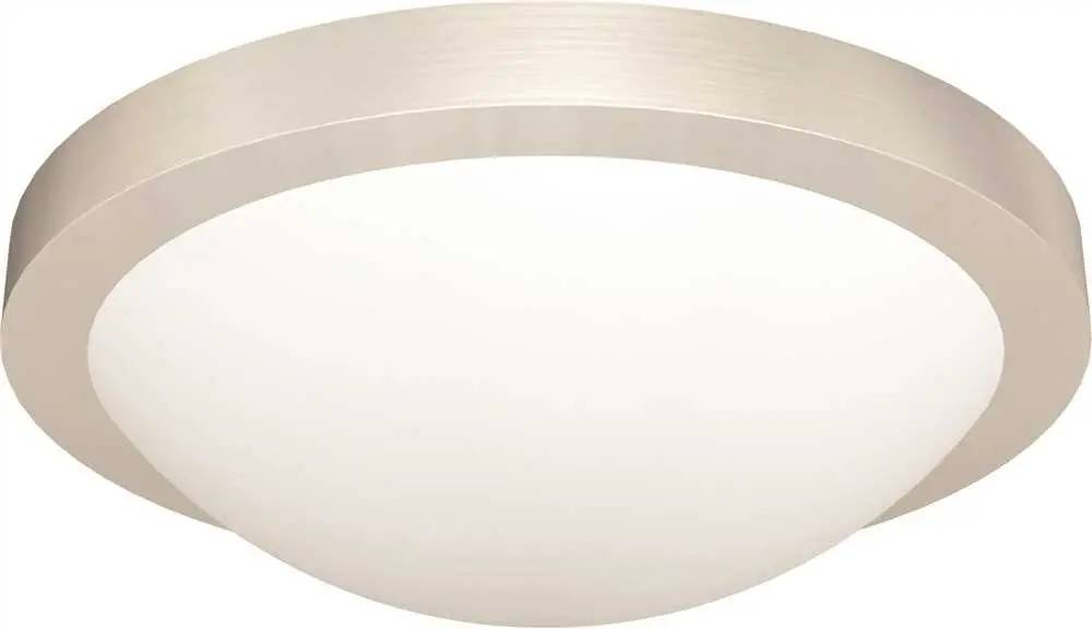 Monument&Reg; Flush-Mount Ceiling Fixture, Brushed Nickel, 15 X 4-1-2 In., 3 13-Watt Gu24 Base Bulb Included 1