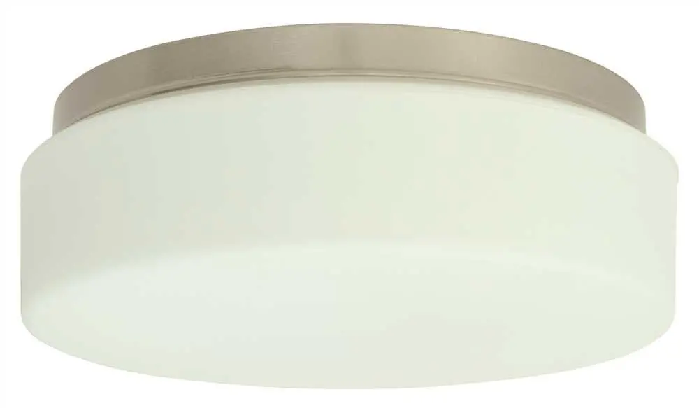 Monument&Reg; Flush-Mount Ceiling Fixture, Brushed Nickel, 11-1-2 X 4 In., Uses 2 13-Watt Gu24 Base Lamps (Not Included) 1