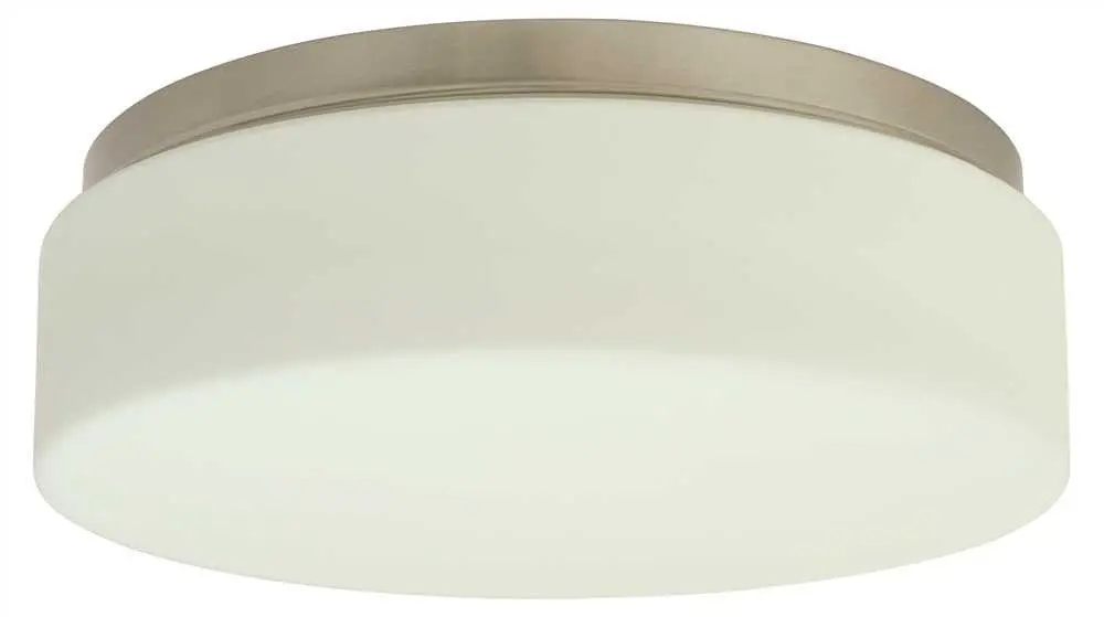 Monument&Reg; Flush-Mount Ceiling Fixture, Brushed Nickel, 13 X 4-1-8 In., Uses 2 18-Watt Gu24 Base Lamps (Not Included) 1
