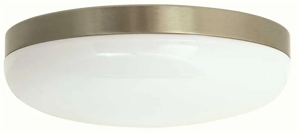 Monument&Reg; Flush-Mount Ceiling Fixture, Brushed Nickel, 11 X 3-1-2 In., 2 13-Watt Gu24 Base Lamps Included 1