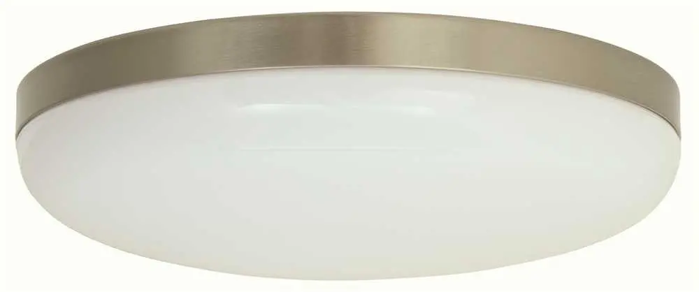Monument&Reg; Flush-Mount Ceiling Fixture, Brushed Nickel, 13-3-4 X 3-1-2 In., 3 13-Watt Gu24 Base Bulb Included 1