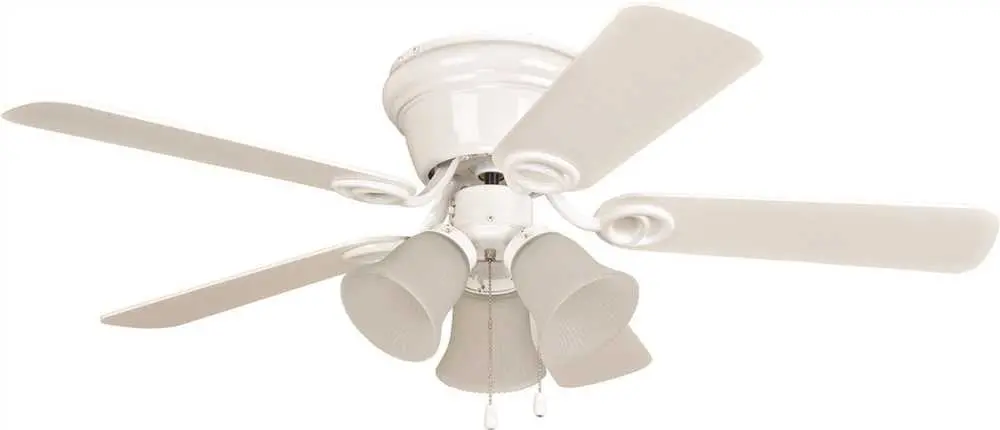 Ellington Wyman 42 In. White Hugger-Mount Ceiling Fan With 3 Tulip Light Kit* 1