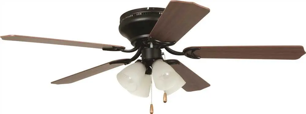 Ellington Brilliante 52 In. Oil Rubbed Bronze Hugger-Mount Ceiling Fan With 4 Tulip Light Kit* 1