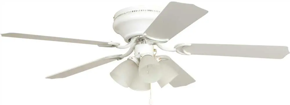Ellington Brilliante 52 In. White Hugger-Mount Ceiling Fan With 4 Tulip Light Kit* 1