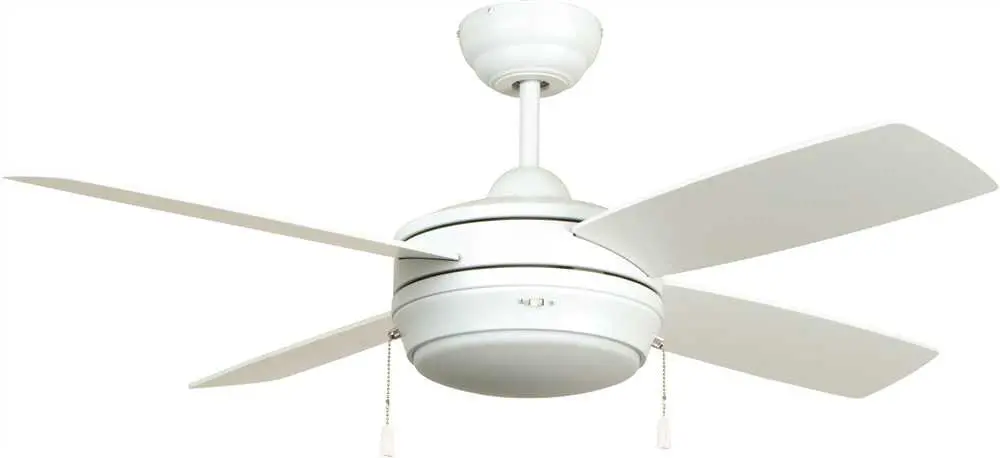 Ellington Laval 44 In. Matte White Tri-Mount Ceiling Fan With Frosted Disc Light Kit* 1