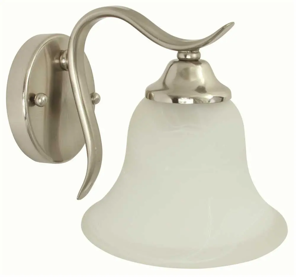 Monument&Reg; Wall Sconce, Brushed Nickel, 7-1-2 X 7 X 9-1-2 In., Uses (1) 100-Watt Medium Base Lamp* 1