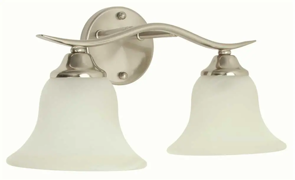 Monument&Reg; Vanity Fixture, Brushed Nickel, 17 X 8-1-4 X 8-1-2 In., Uses (2) 100-Watt Medium Base Lamps* 1