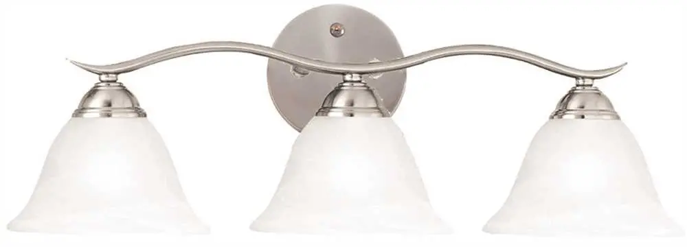 Monument&Reg; Vanity Fixture, Brushed Nickel, 26-1-2 X 8-1-4 X 8-1-2 In., Uses (3) 100-Watt Medium Base Lamps* 1