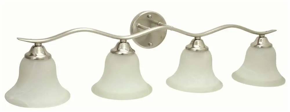 Monument&Reg; Vanity Fixture, Brushed Nickel, 36 X 8-1-4 X 8-1-2 In., Uses (4) 100-Watt Medium Base Lamps* 1