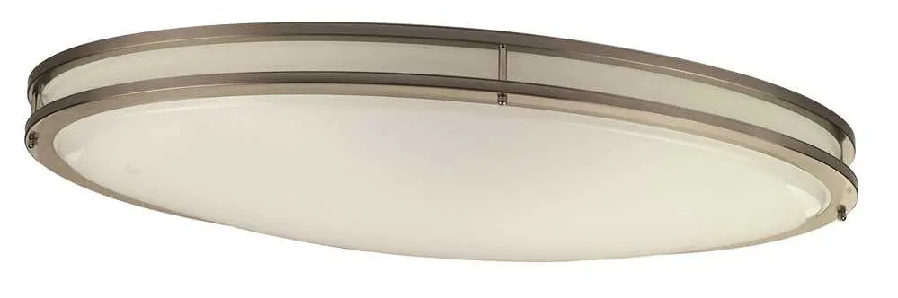 Monument&Reg; Led Flush Mount Oval Ceiling Fixture, Brushed Nickel, 32-1-2X18-1-4 In, 42-Watt Led Integrated Panel Array Included 1