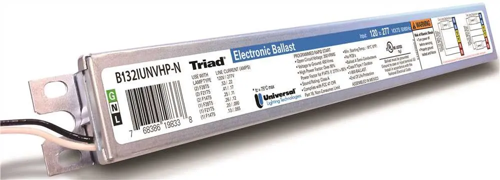 Universal Lighting Compact Fluorescent Electronic Ballast, 1 X 32 Watt, T8, 120 - 277 Volt 1