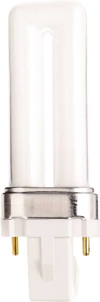 Satco&Reg; Hygrade Single Tube Compact Fluorescent Lamp, T4, 5 Watts, 2700K, 82 Cri, G23 Base 1