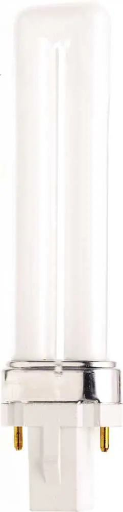 Satco&Reg; Hygrade Single Tube Compact Fluorescent Lamp, T4, 7 Watts, 4100K, 82 Cri, G23 Base 1