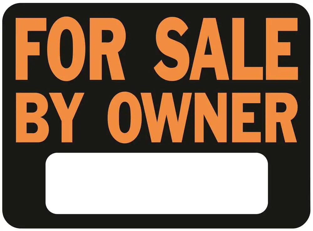 For Sale By Owner Plastic Sign, 10 Per Pack 1