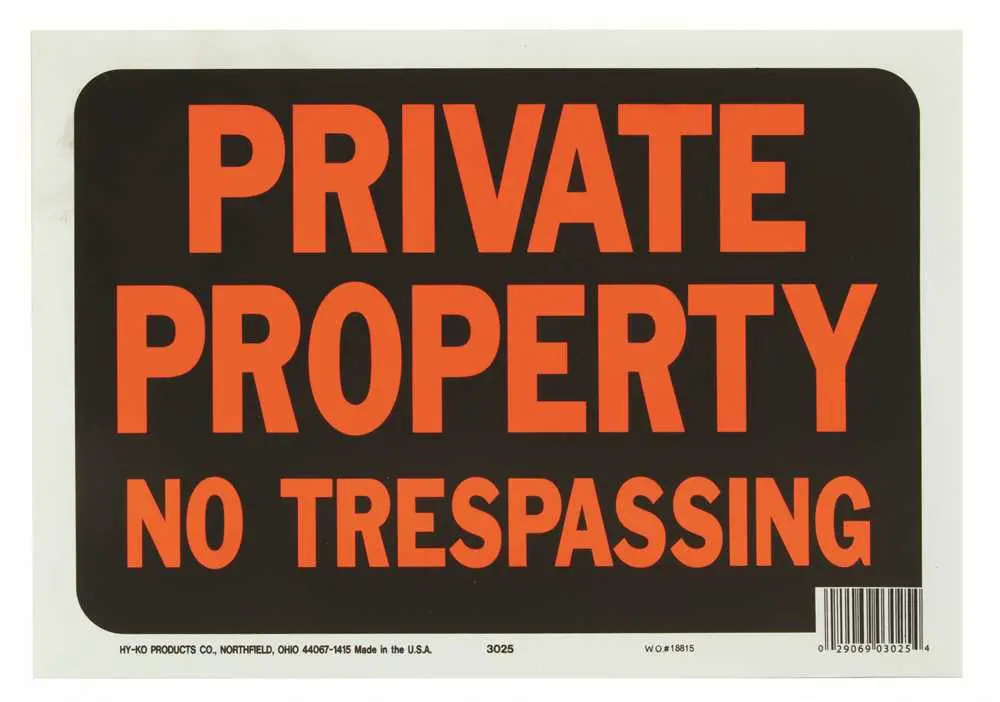 Private Property-No Trespassing Plastic Sign, 10 Per Pack 1