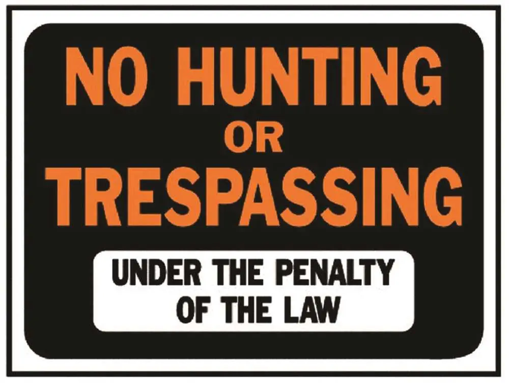 No Hunting-Trespass Sign, Plastic, 10 Per Pack 1