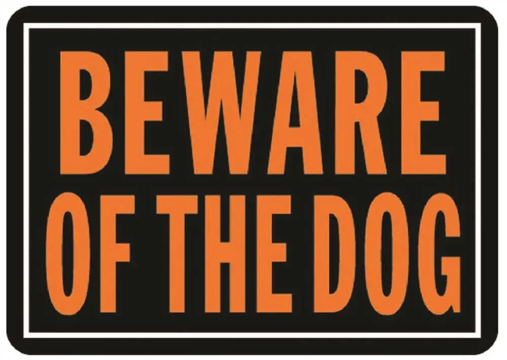 Beware Of The Dog Sign, Plastic, 10 Per Pack 1