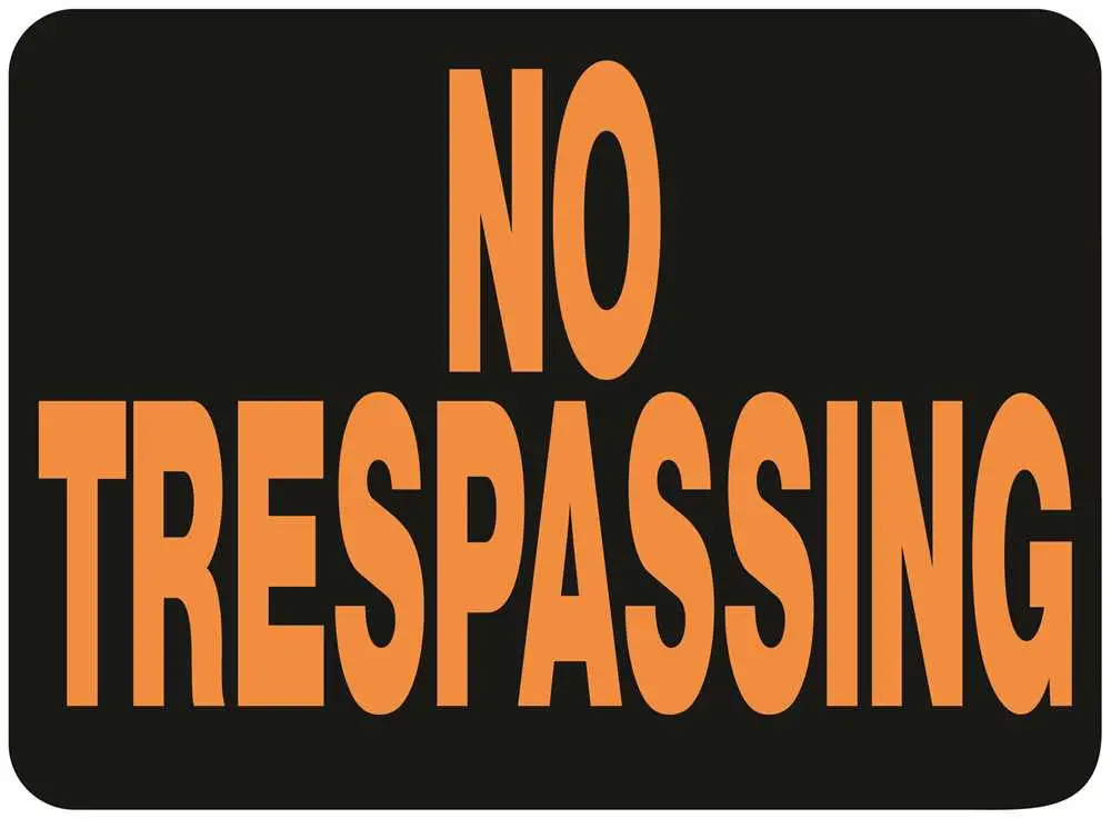 No Trespassing, Sign, Plastic, 10 Per Pack 1