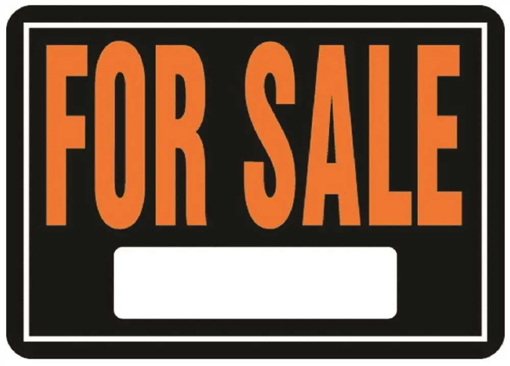 For Sale Sign, Aluminum, 10 In. X 14 In., Orange On Black, 12 Per Pack 1
